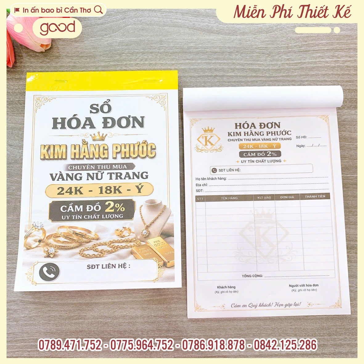 IN HÓA ĐƠN TIỆM VÀNG